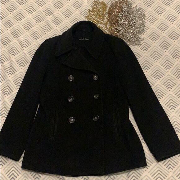 🔥CALVIN Klein Double Breasted Wool Cashmere Pea Coat🔥 - Picture 7 of 11